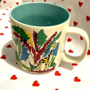 Rare Vintage 80s Mary Ellis Giraffe Mug by Ganz S Papel Korea Tropical Animal